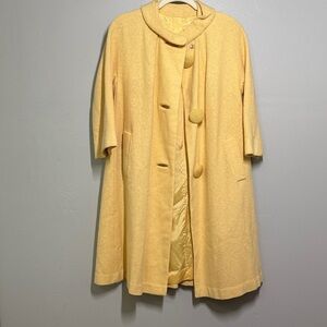 Chic Cream Textured Coat with Statement Buttons